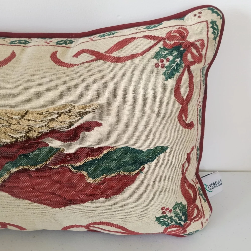 Riverdale Christmas Angel Tapestry Throw Pillow 16 X 10